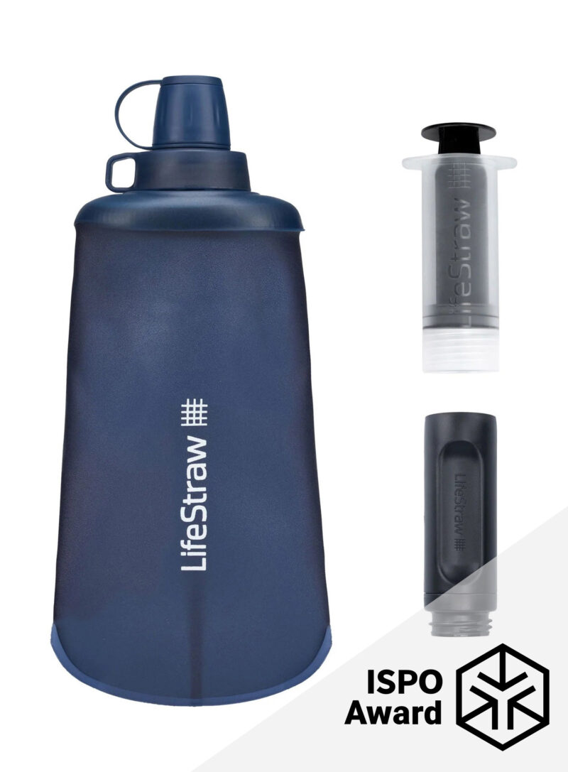 Sticla cu filtru LifeStraw Peak Series Flex Squeeze Bottle 22 oz (650 ml) - mountain blue