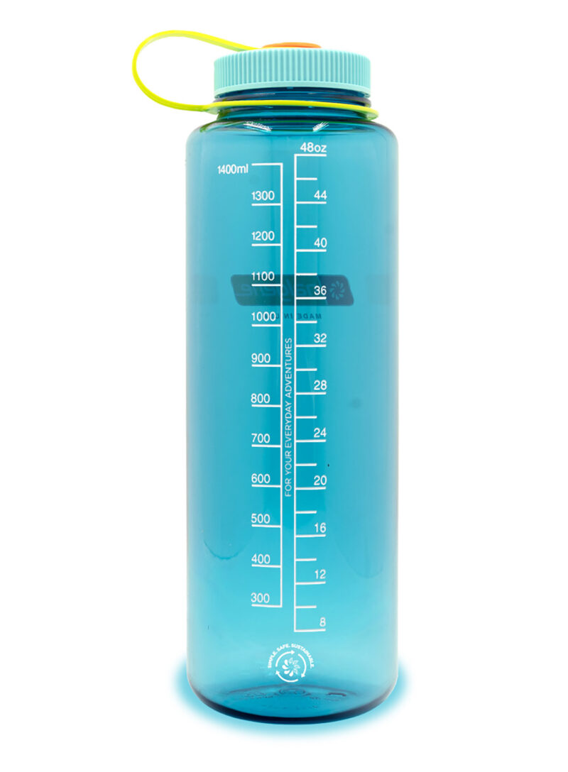 Sticla de apa de voiaj Nalgene Silo Sustain Wide Mouth 48 oz (1500 ml) - cerulean preţ