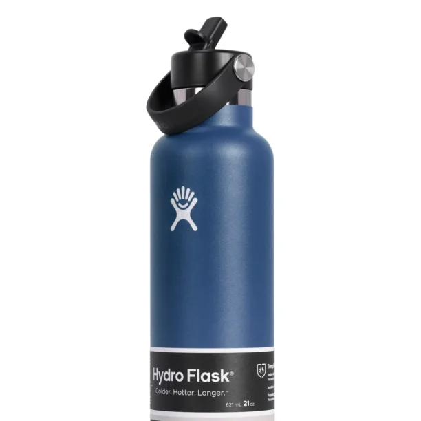 Original Sticlă de voiaj Hydro Flask 21 oz Standard Flex Straw Cap (621 ml) - indigo