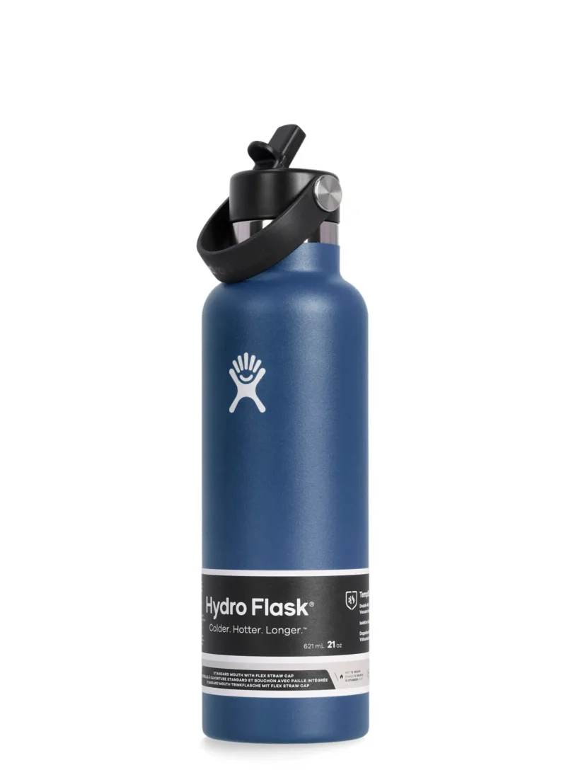 Original Sticlă de voiaj Hydro Flask 21 oz Standard Flex Straw Cap (621 ml) - indigo