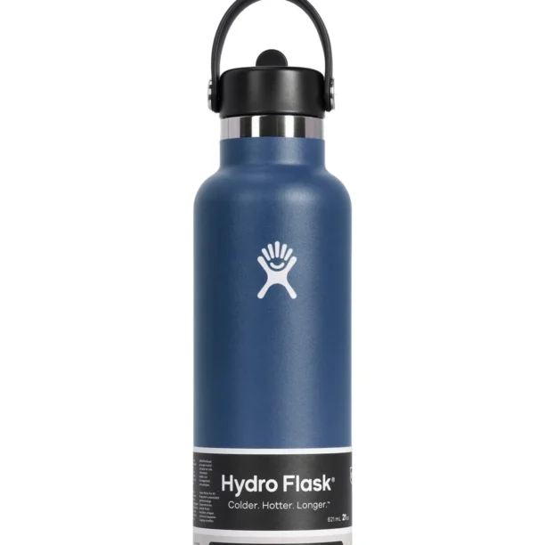 Sticlă de voiaj Hydro Flask 21 oz Standard Flex Straw Cap (621 ml) - indigo