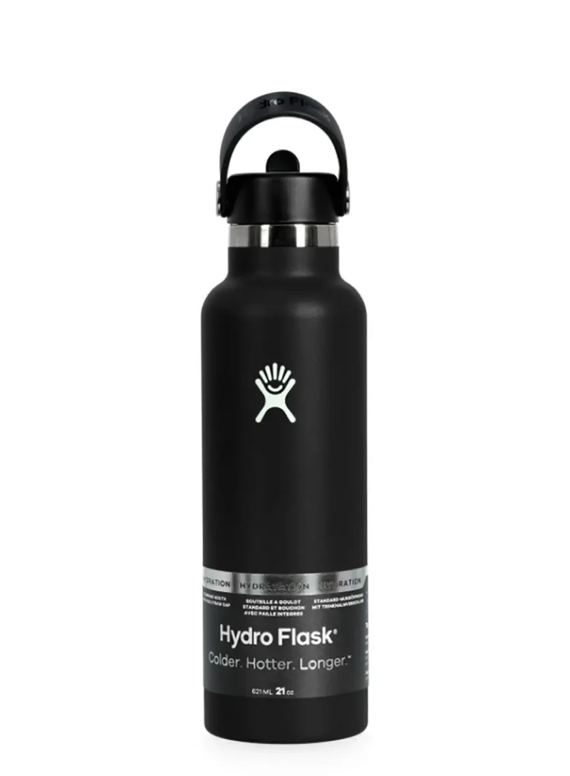 Sticla termică Hydro Flask 21 oz Standard Flex Straw Cap (621 ml) - black