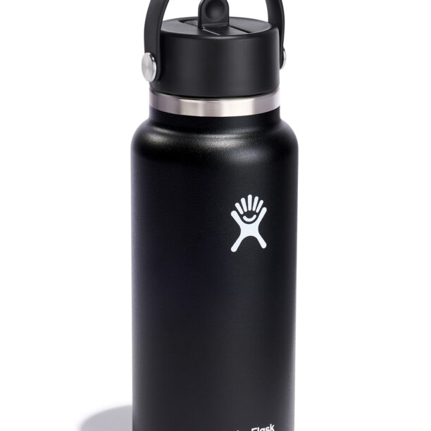 Sticla termică Hydro Flask 32 oz Wide Flex Straw Cap (946 ml) - black preţ