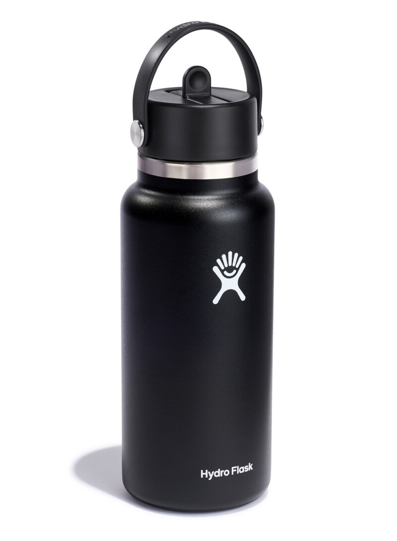 Sticla termică Hydro Flask 32 oz Wide Flex Straw Cap (946 ml) - black preţ