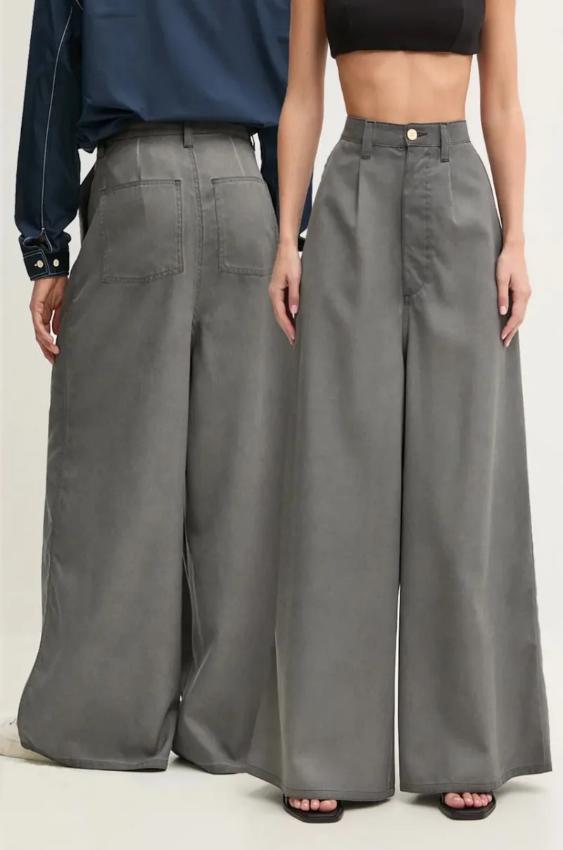 Sunnei pantaloni de lana culoarea gri