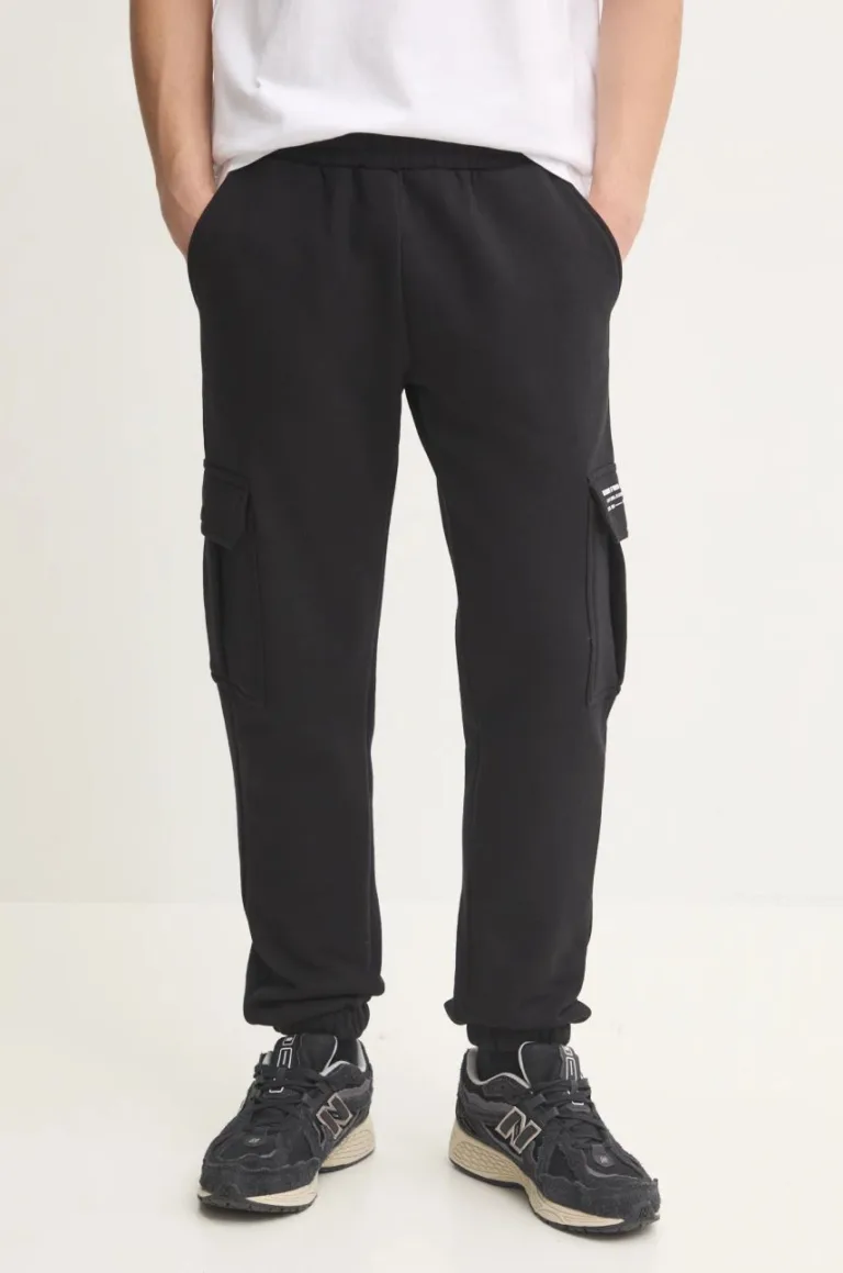 Superdry pantaloni de trening culoarea negru