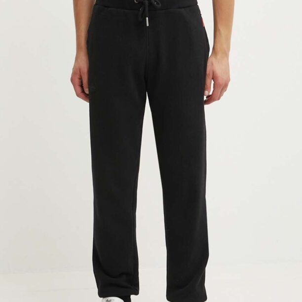 Superdry pantaloni de trening culoarea negru