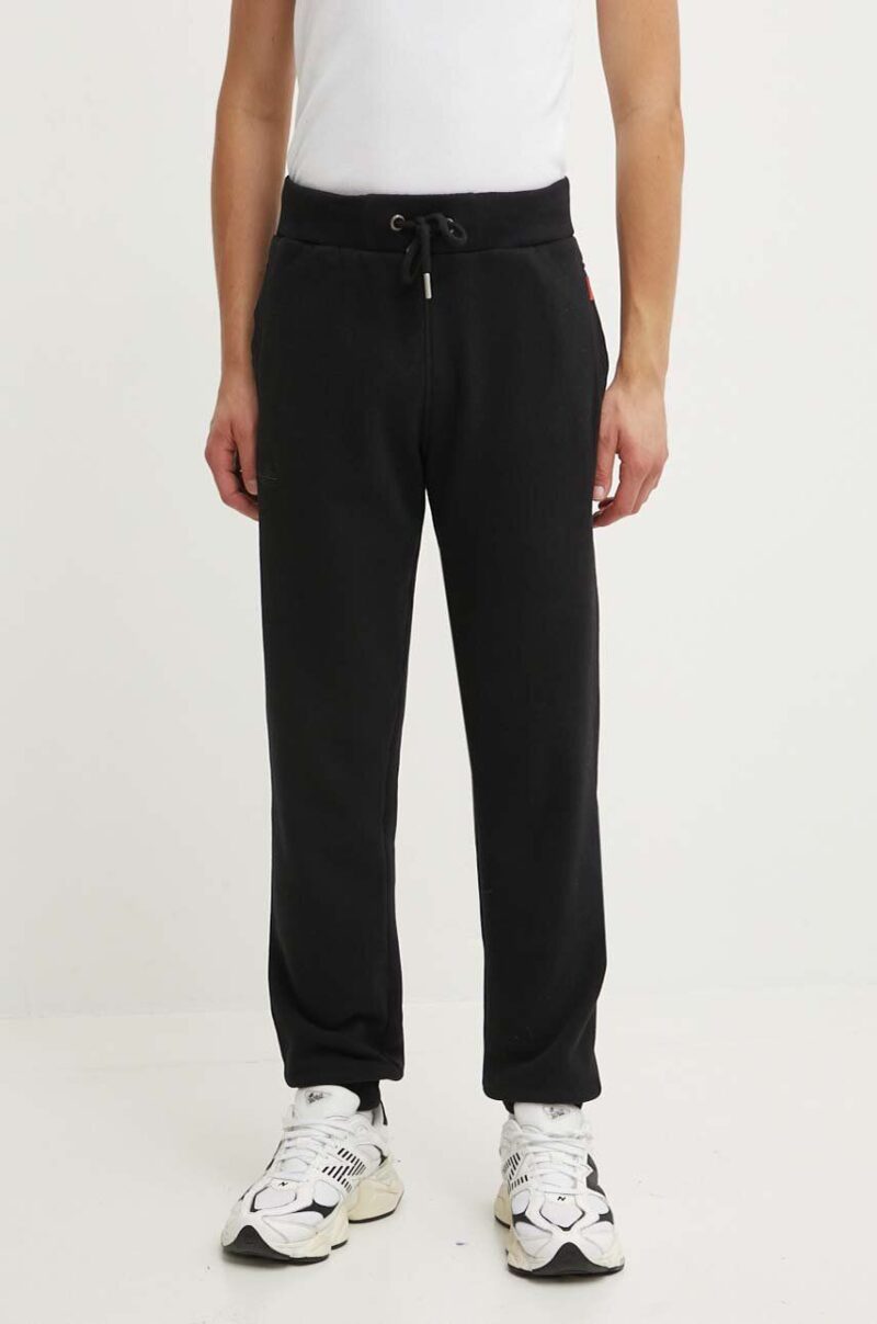 Superdry pantaloni de trening culoarea negru