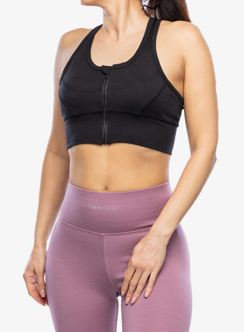 Cumpăra Sutien sport Super.natural Motion Zip Top - jet black