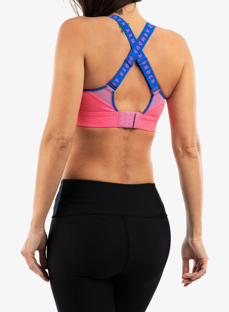 Sutien sport Under Armour Infinity High Sports Bra - pink punk/versa blue preţ