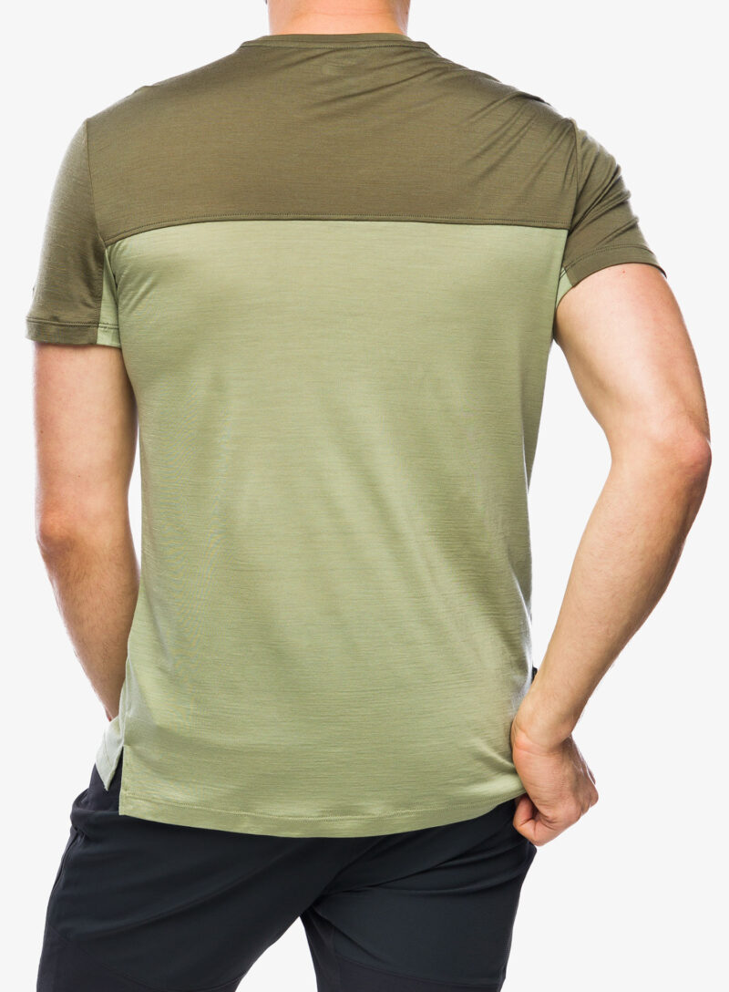 T-shirt Icebreaker Merino 125 Cool-Lite Sphere III SS Tee Colour Block - lichen/loden preţ