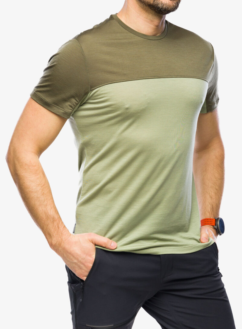 Cumpăra T-shirt Icebreaker Merino 125 Cool-Lite Sphere III SS Tee Colour Block - lichen/loden