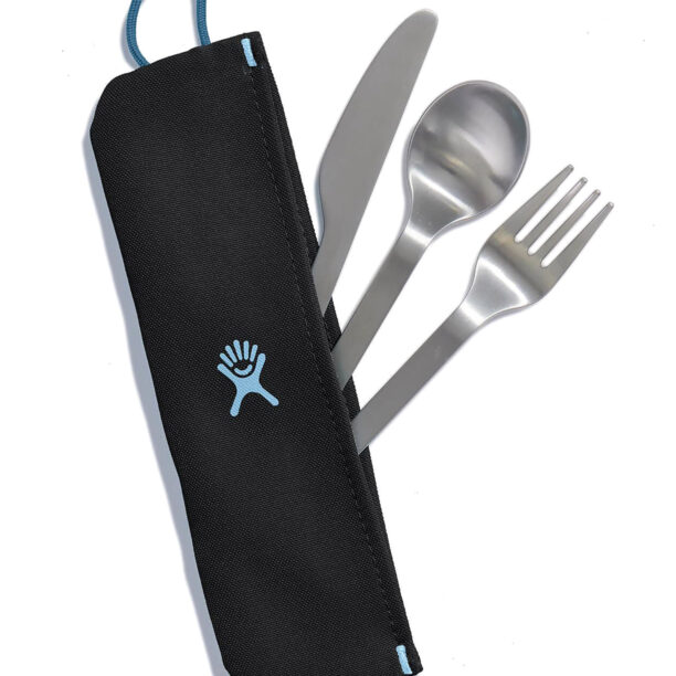 Tacâmuri de voiaj Hydro Flask Flatware Set Stainless/Pouch - black