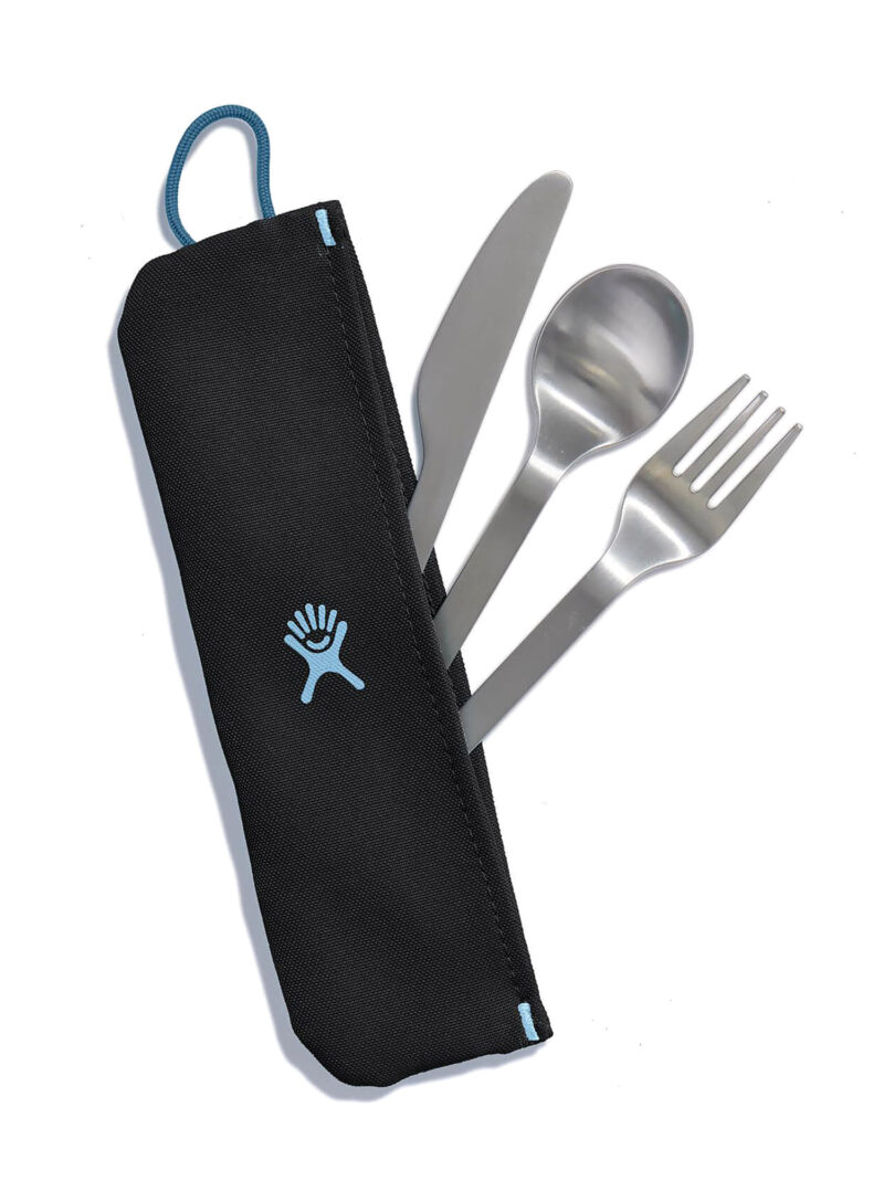 Tacâmuri de voiaj Hydro Flask Flatware Set Stainless/Pouch - black