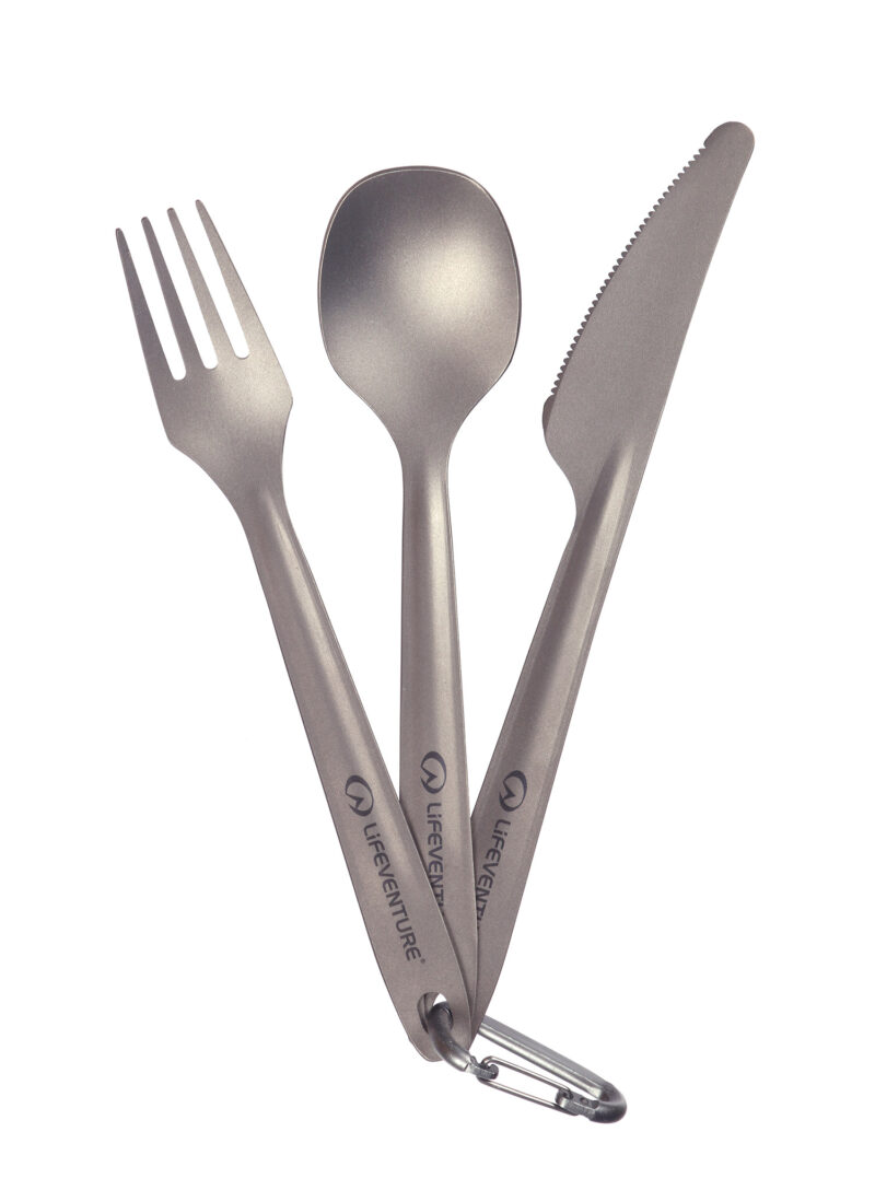 Tacâmuri de voiaj Lifeventure Superlight Titanium Cutlery Set