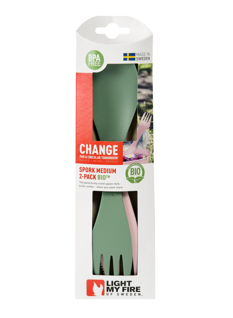 Cumpăra Tacâmuri de voiaj Light My Fire Spork Medium 2 Pack Bio - sandygreen/pink