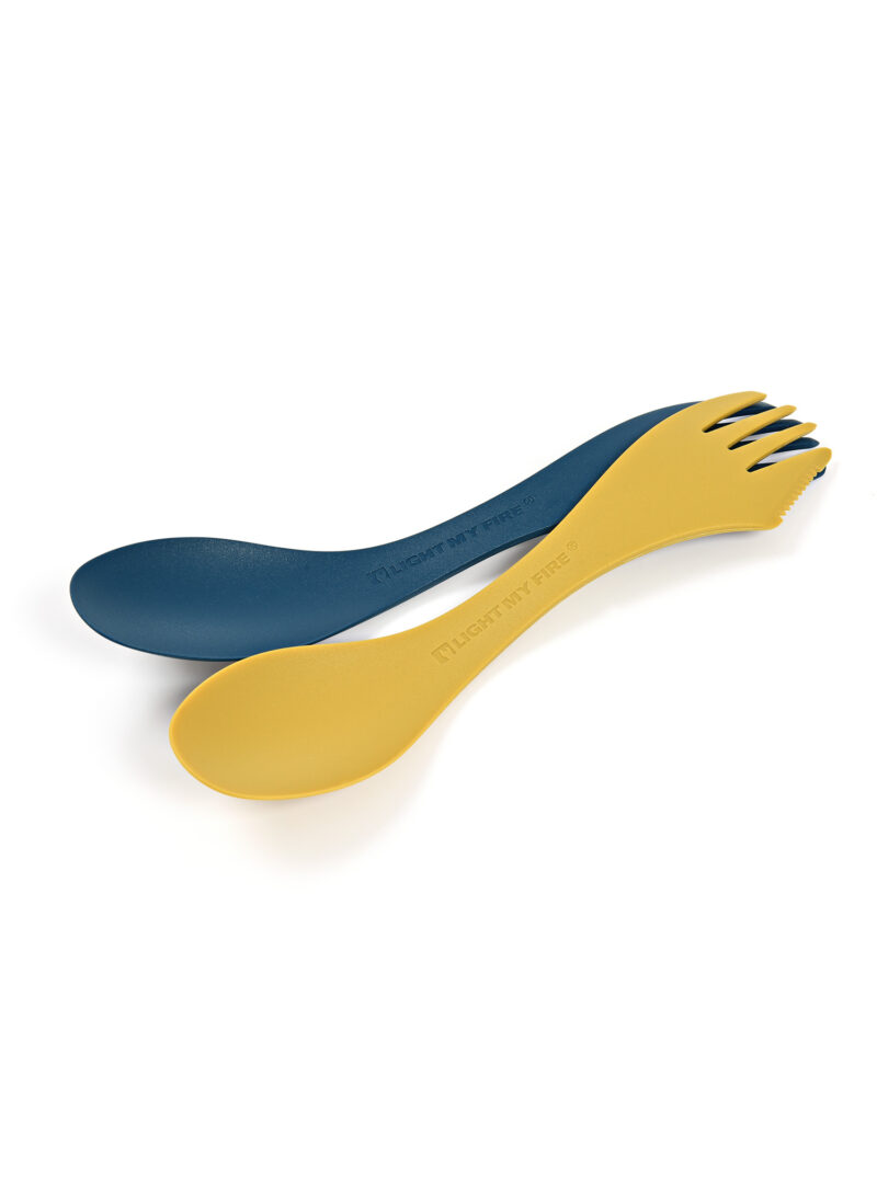 Tacâmuri de voiaj Light My Fire Spork Original 2 Pack Bio - yellow/nav