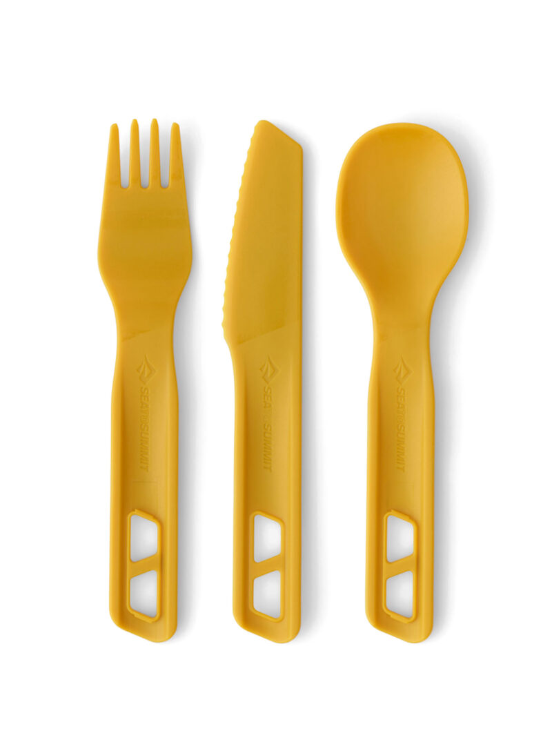 Tacâmuri de voiaj Sea to Summit Passage Cutlery Set 3P - yellow