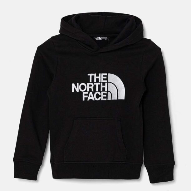 The North Face bluza copii DREW PEAK P/O HOODIE culoarea negru