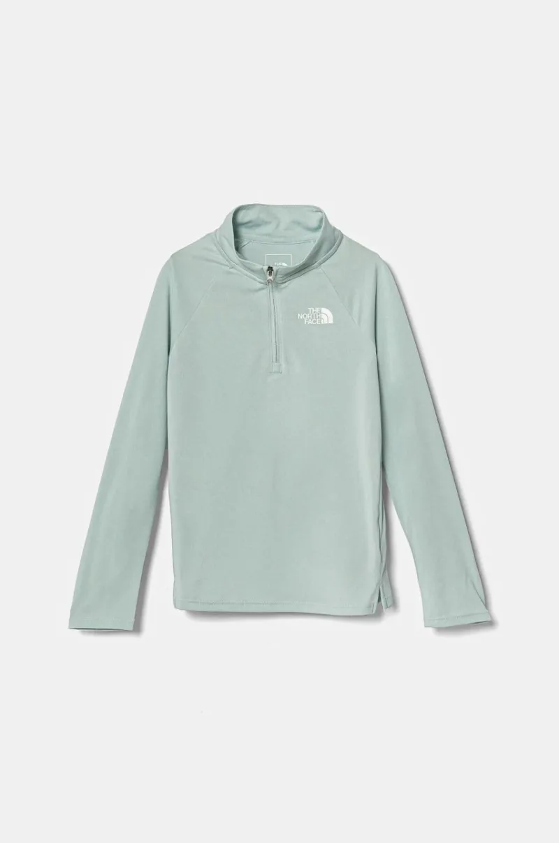 The North Face bluza copii NEVER STOP 1/4 ZIP culoarea turcoaz