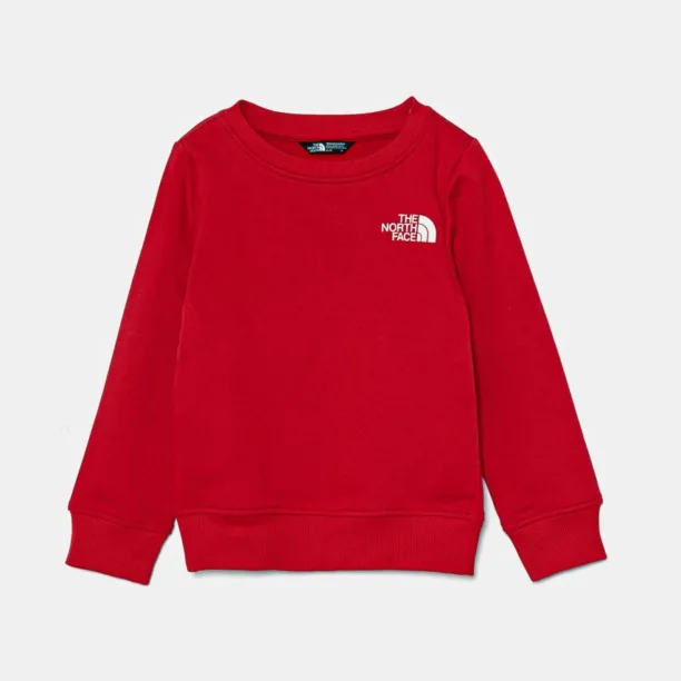 The North Face bluza copii REDBOX REGULAR CREW culoarea rosu