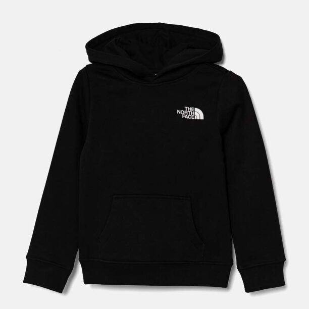 The North Face bluza copii REDBOX REGULAR P/O HOODIE culoarea negru