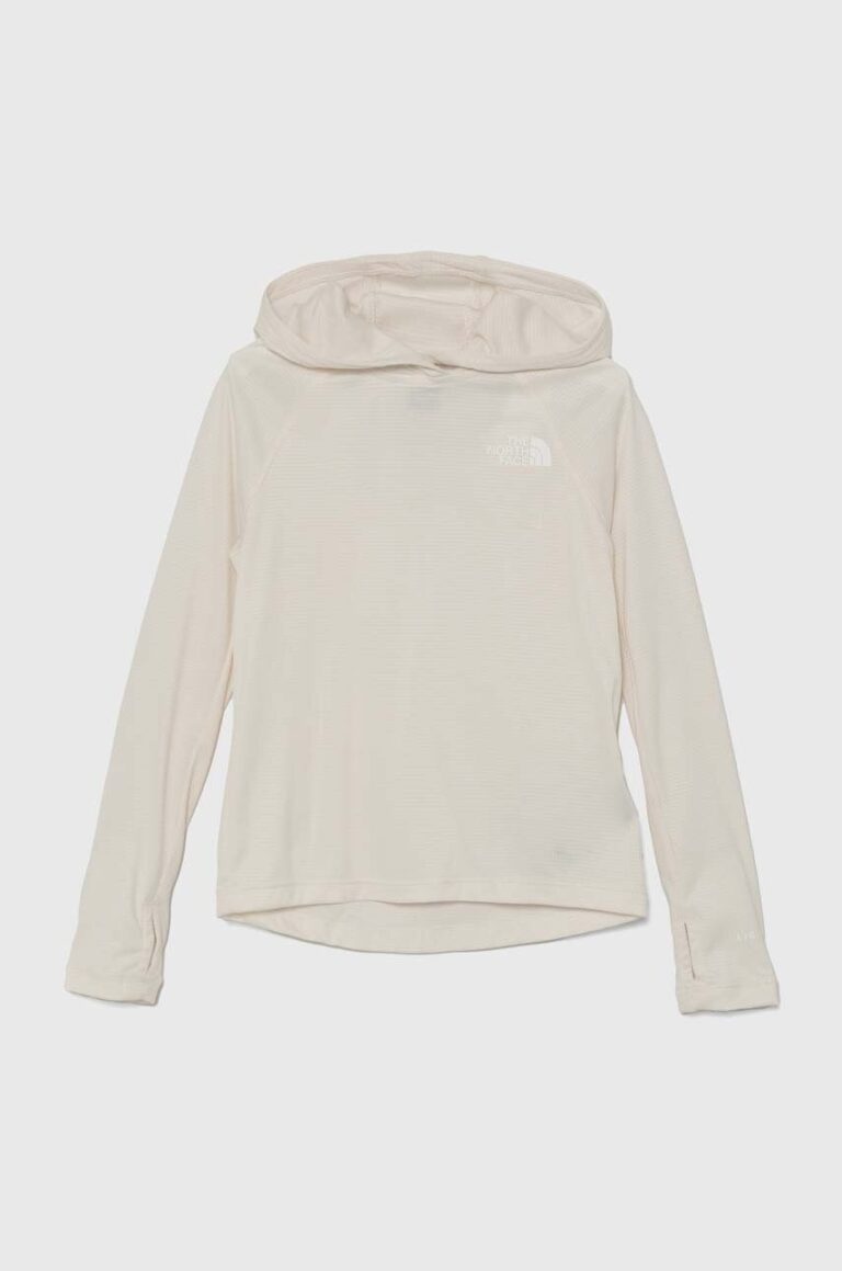 The North Face bluza copii SUMMER LT SUN HOODIE culoarea bej