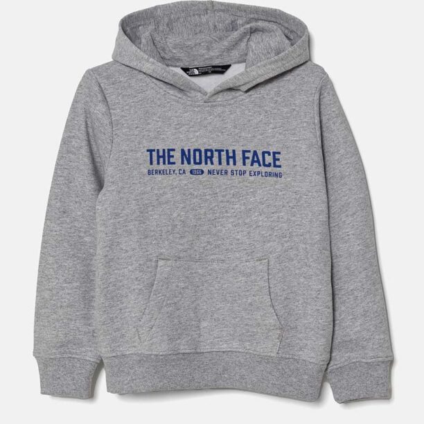 The North Face bluza copii VARSITGRAPHIC RELAXED HOODIE culoarea gri