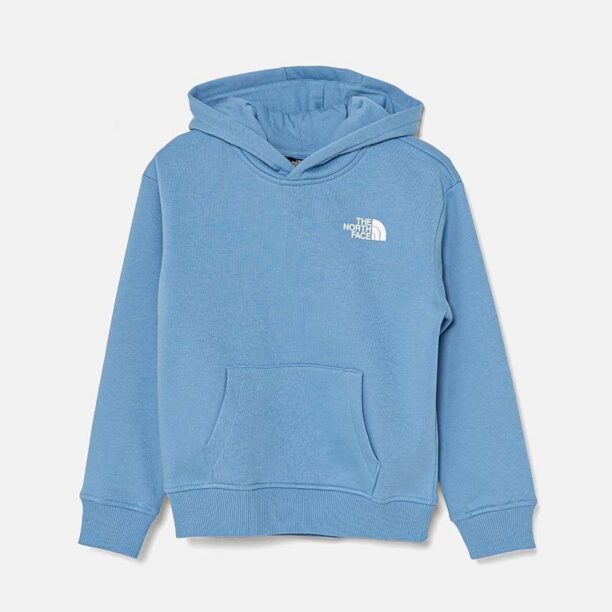 The North Face bluza copii VERTICAL GRAPHIC OVERSIZED HOODIE cu glugă