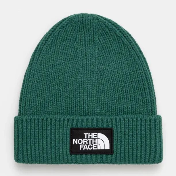 The North Face caciula TNF BOX LOGO CUFFED BEANIE culoarea verde