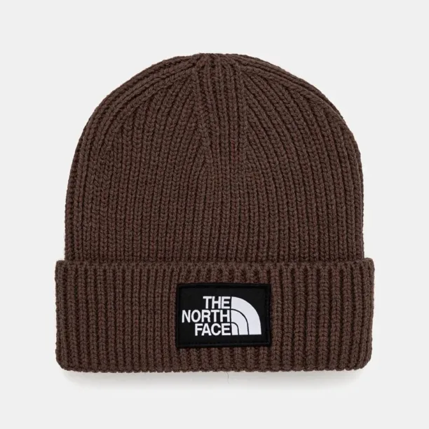 The North Face caciula TNF Logo Box Cuffed Beanie culoarea maro