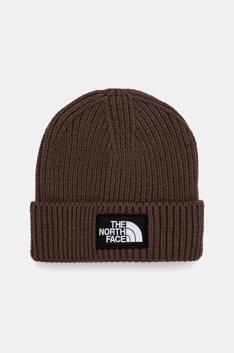 The North Face caciula TNF Logo Box Cuffed Beanie culoarea maro