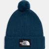 The North Face caciula TNF Logo Box Pom Beanie culoarea turcoaz