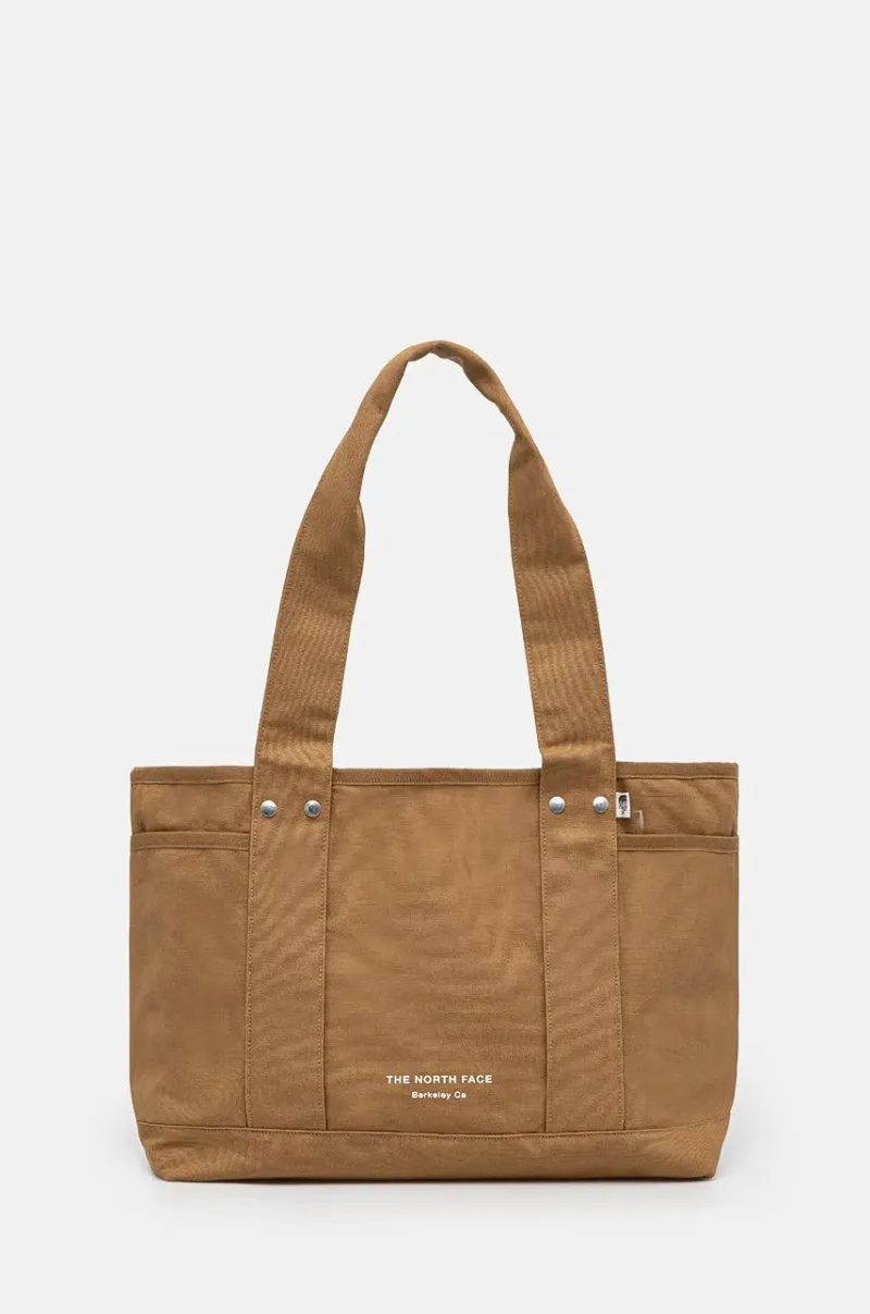 The North Face geanta de bumbac Circular Cotton Tote culoarea maro