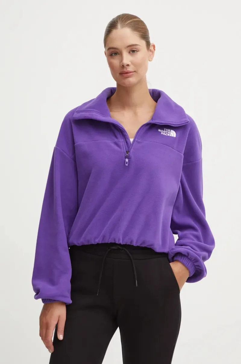 The North Face hanorac fleece 100 Glacier Half Zip Fleece culoarea violet