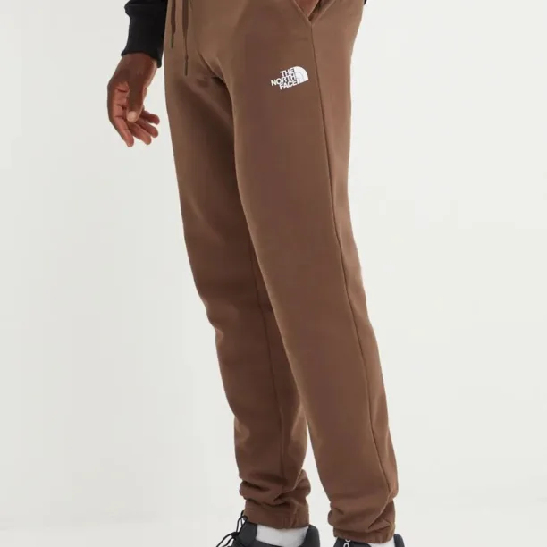 The North Face pantaloni de trening din bumbac Zumu Jogger culoarea maro