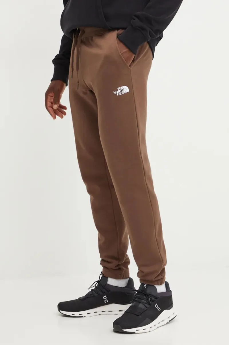 The North Face pantaloni de trening din bumbac Zumu Jogger culoarea maro