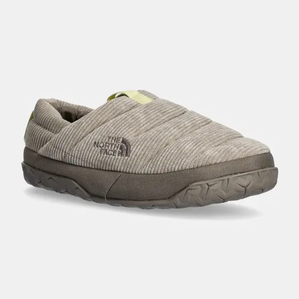 The North Face papuci de casa Nuptse Mule Corduroy culoarea gri