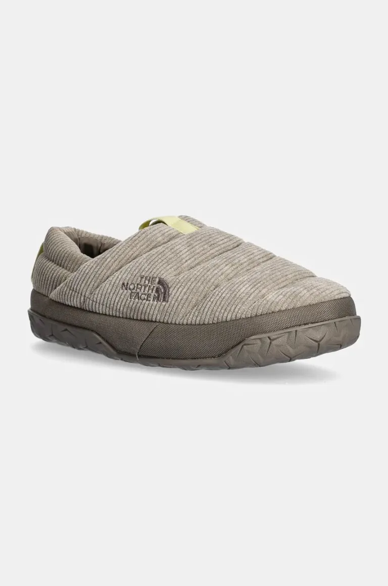 The North Face papuci de casa Nuptse Mule Corduroy culoarea gri