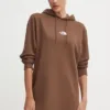 The North Face rochie din bumbac Zumu Hooded Dress culoarea maro