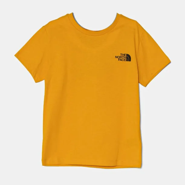 The North Face tricou de bumbac pentru copii REDBOX S/S TEE culoarea galben