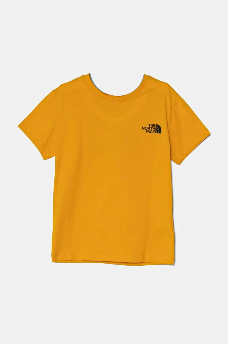 The North Face tricou de bumbac pentru copii REDBOX S/S TEE culoarea galben