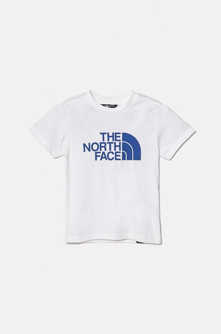 The North Face tricou de bumbac pentru copii culoarea alb