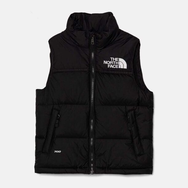 The North Face vesta de puf pentru copii TEEN 1996 RETRO NUPTSE VEST culoarea negru