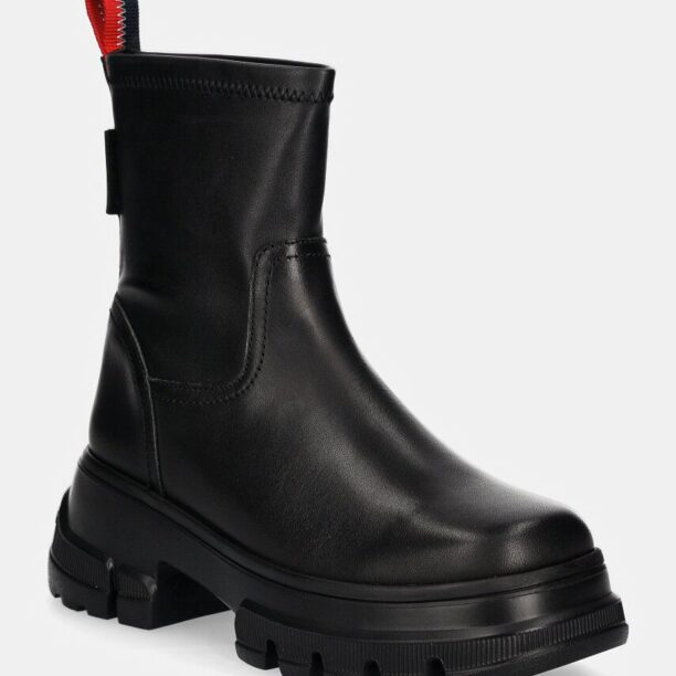 Tommy Jeans botine TJW CHUNKY CHELSEA BOOT MIX MAT femei