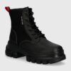 Tommy Jeans botine TJW CHUNKY LACE UP BOOT MIX MAT femei