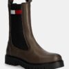 Tommy Jeans ghete chelsea de piele TJW LONG CHELSEA BOOT femei