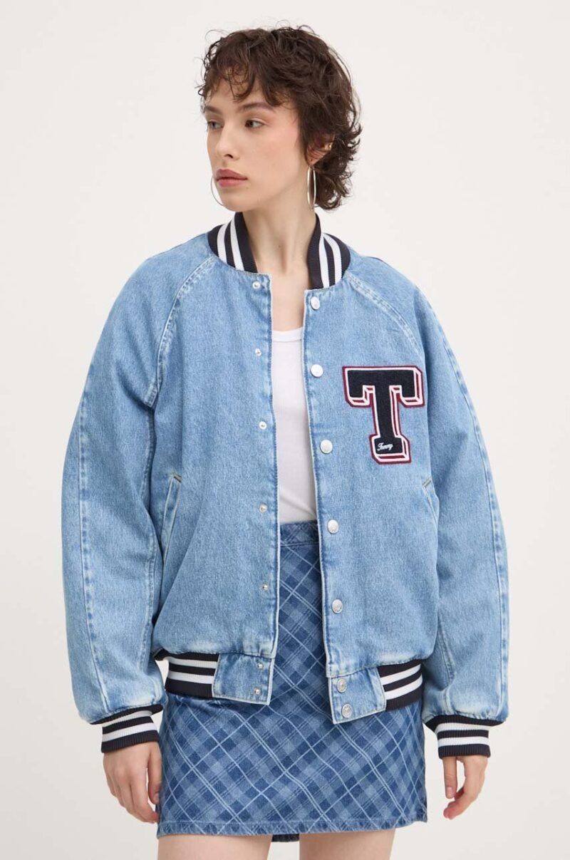 Tommy Jeans jachetă bomber din denim de tranzitie