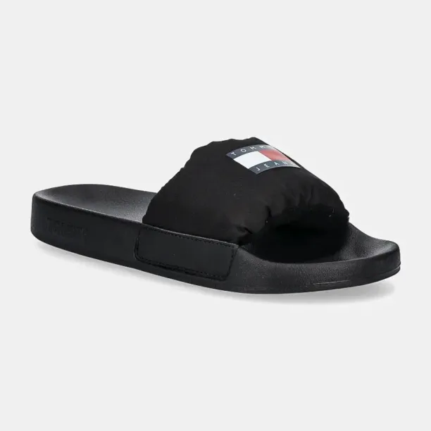 Tommy Jeans papuci TJW INTERESTING MAT POOL SLIDE femei