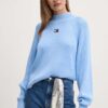 Tommy Jeans pulover de bumbac cu turtleneck